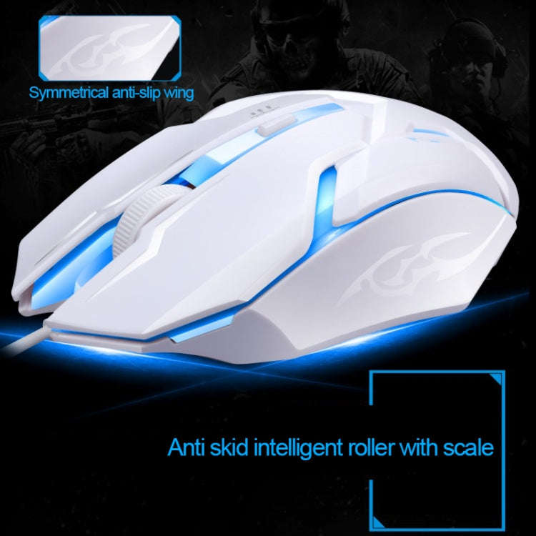 ZGB G20 1600 DPI Professional Wired Glowing Mechanical Feel Suspension Keyboard + Optical Mouse K...