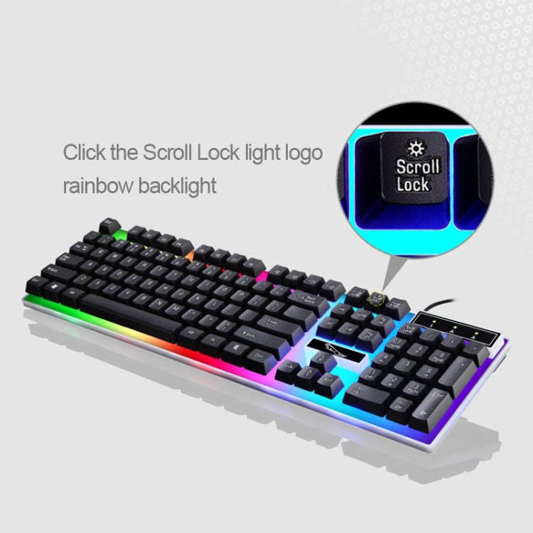 ZGB G21 1600 DPI Professional Wired Colorful Backlight Mechanical Feel Suspension Keyboard + Opti...