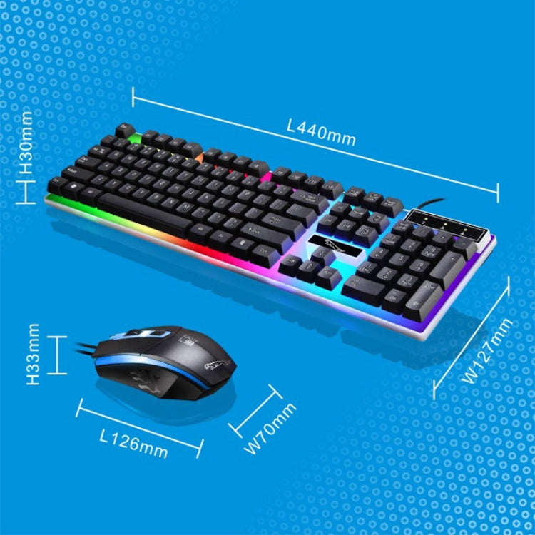 ZGB G21 1600 DPI Professional Wired Colorful Backlight Mechanical Feel Suspension Keyboard + Opti...