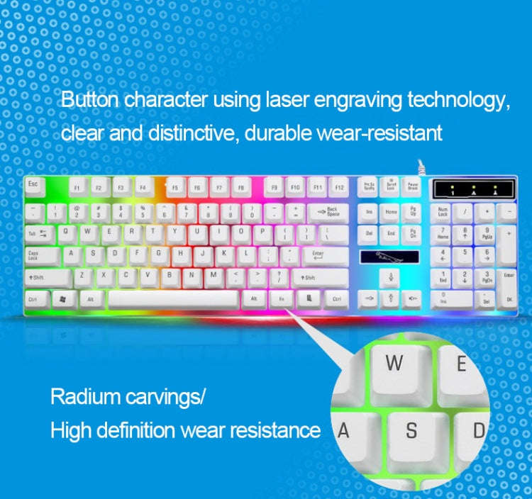 ZGB G21 1600 DPI Professional Wired Colorful Backlight Mechanical Feel Suspension Keyboard + Opti...