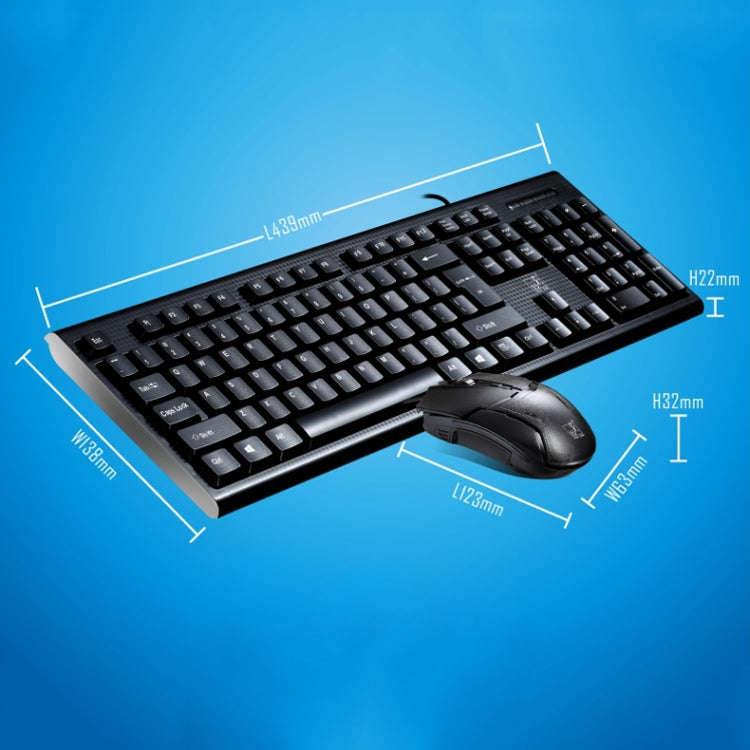 Chasing Leopard Q9 1600 DPI Professional Wired Grid Texture Gaming Office Keyboard + Optical Mous...