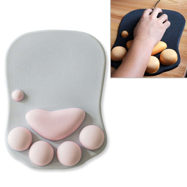 MONTIAN Cat Claw Shape Slow Soft Bracer Non-slip Silicone Mouse Pad (Grey)