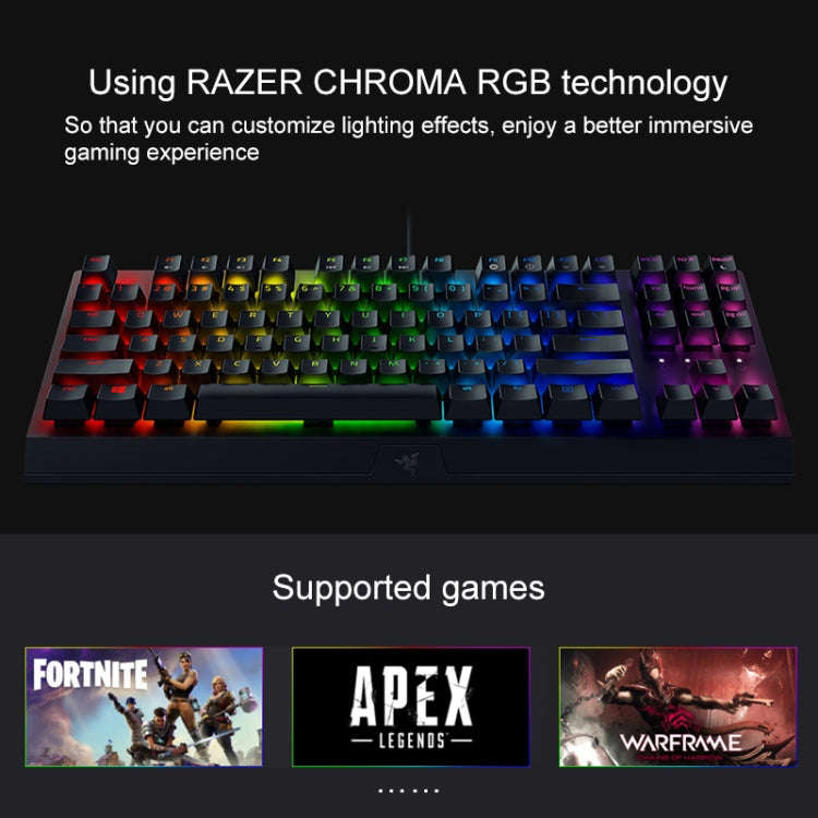 Razer BlackWidow V3 Tenkeyless RGB Lighting Wired Mechanical Keyboard, Competitive Version (Green...