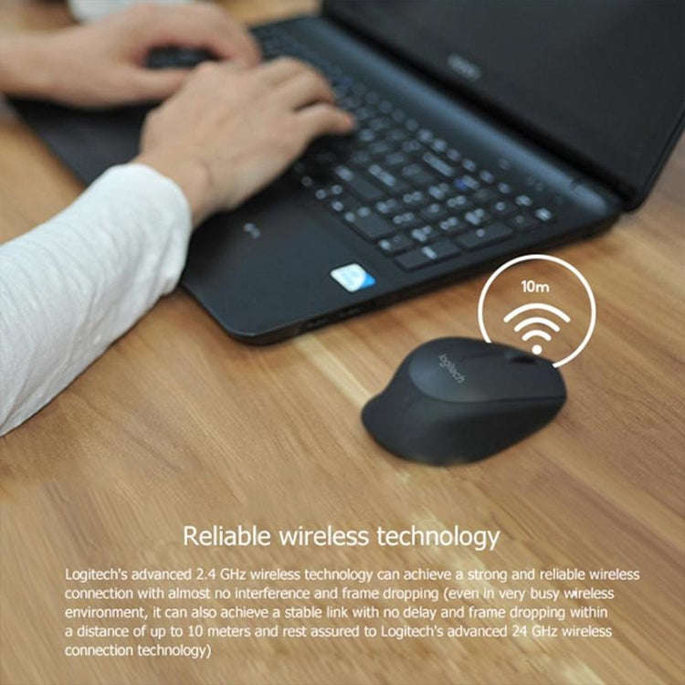 Logitech M280 2.4GHz 3-keys 1000DPI Wireless Optical Mouse, Wireless Range: 10m(Black)