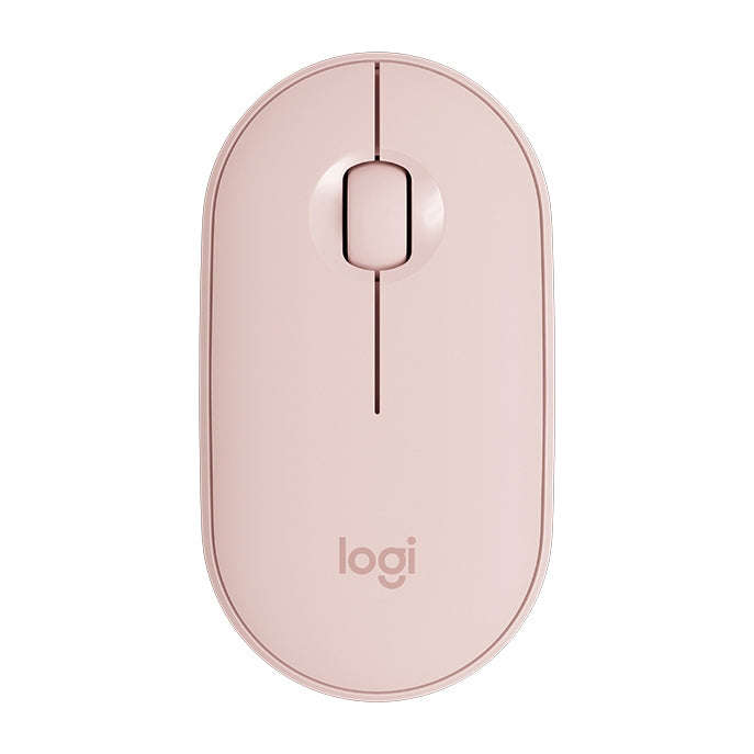 Logitech Pebble Cobblestone Shape Thin 3-keys 1000DPI Mute Wireless Bluetooth Optical Mouse, Wire...