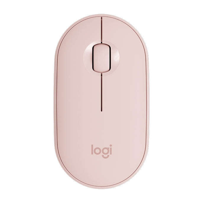 Logitech Pebble Cobblestone Shape Thin 3-keys 1000DPI Mute Wireless Bluetooth Optical Mouse, Wire...