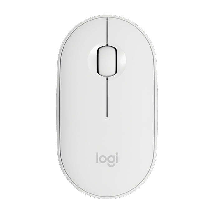Logitech Pebble Cobblestone Shape Thin 3-keys 1000DPI Mute Wireless Bluetooth Optical Mouse, Wire...
