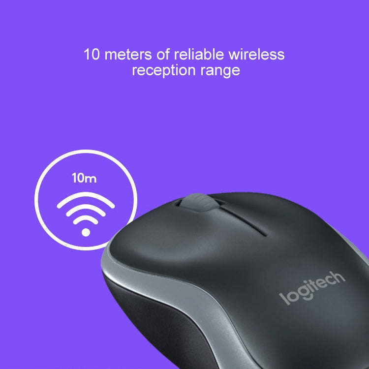 Logitech M186 Wireless Mouse Office Power Saving USB Laptop Desktop Computer Universal (Black Red)
