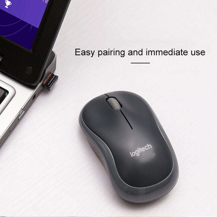 Logitech M186 Wireless Mouse Office Power Saving USB Laptop Desktop Computer Universal (Black Red)