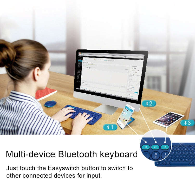 Logitech K380 Portable Multi-Device Wireless Bluetooth Keyboard (White)