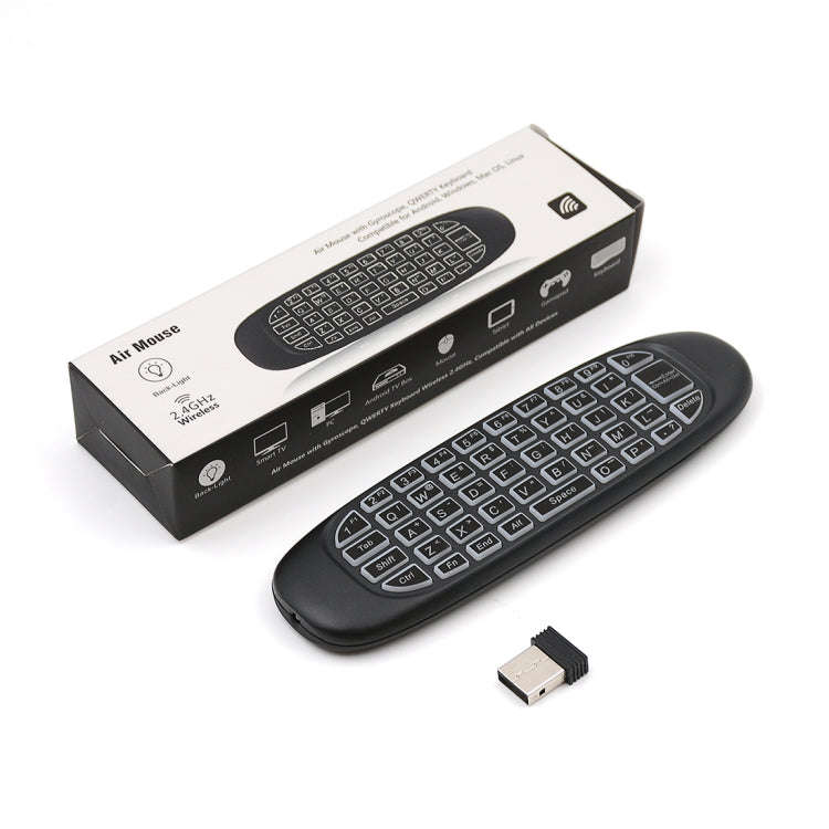 C120 Back-light Air Mouse 2.4GHz Wireless Keyboard 3D Gyroscope Sense Android Remote Controller f...