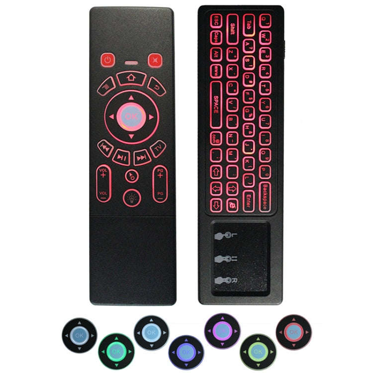T6 Colorful Light Version Air Mouse 2.4GHz Wireless Keyboard Remote Controller with Touchpad & IR...
