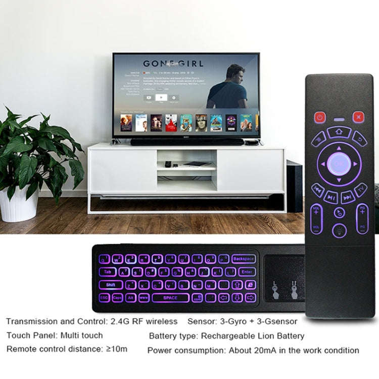 T6 Colorful Light Version Air Mouse 2.4GHz Wireless Keyboard Remote Controller with Touchpad & IR...