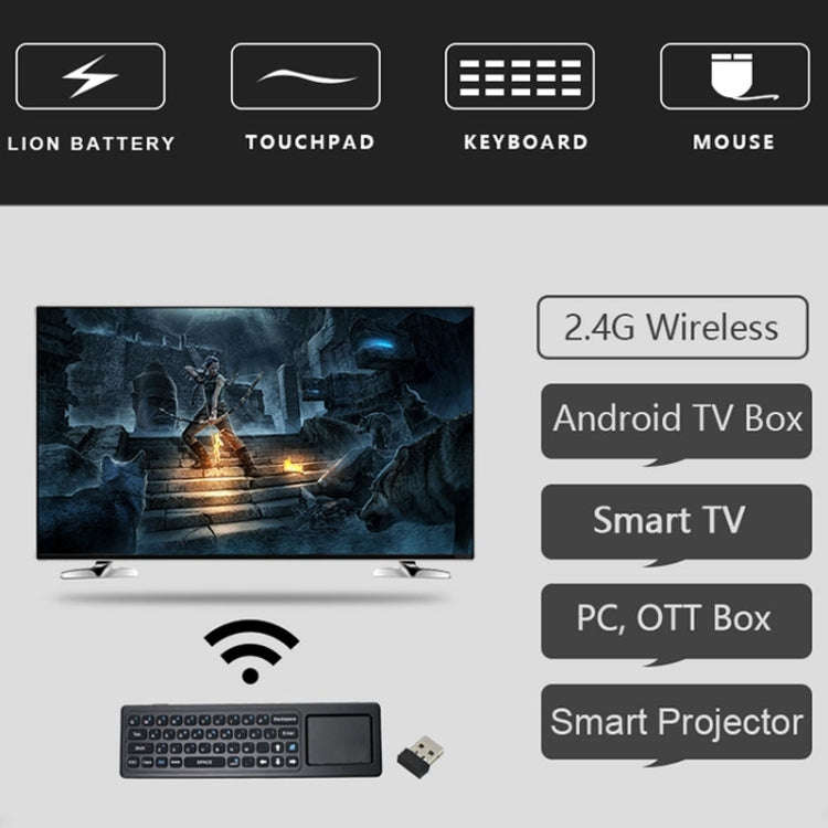 T6 Colorful Light Version Air Mouse 2.4GHz Wireless Keyboard Remote Controller with Touchpad & IR...