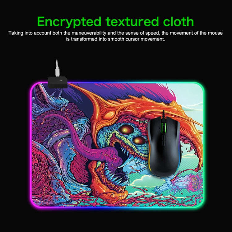 Computer Monster Pattern Illuminated Mouse Pad, Size: 90 x 40 x 0.4cm