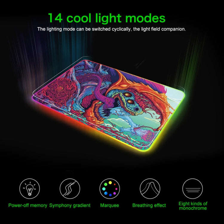 Computer Monster Pattern Illuminated Mouse Pad, Size: 90 x 40 x 0.4cm