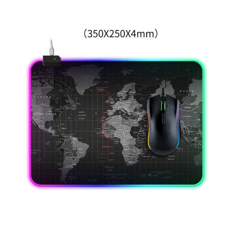 Computer World Map Pattern Illuminated Mouse Pad, Size: 35 x 25 x 0.4cm