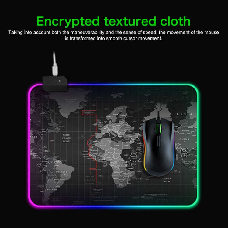 Computer World Map Pattern Illuminated Mouse Pad, Size: 35 x 25 x 0.4cm