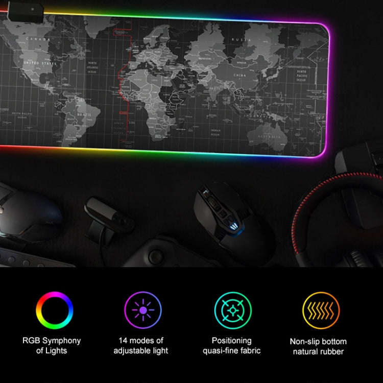 Computer World Map Pattern Illuminated Mouse Pad, Size: 35 x 25 x 0.4cm