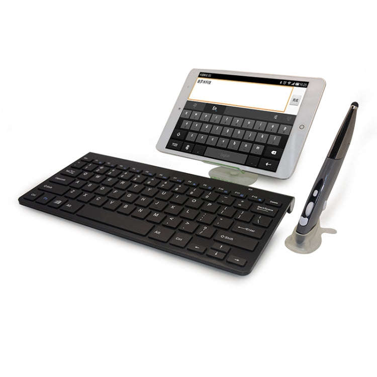 KM-909 2.4GHz Smart Stylus Pen Wireless Optical Mouse + Wireless Keyboard Set(Black)