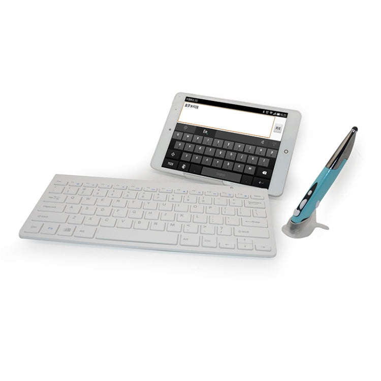 KM-909 2.4GHz Smart Stylus Pen Wireless Optical Mouse + Wireless Keyboard Set(White)