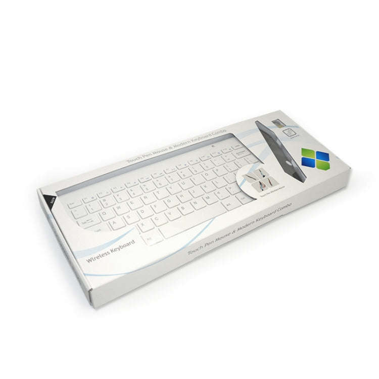 KM-909 2.4GHz Smart Stylus Pen Wireless Optical Mouse + Wireless Keyboard Set(White)
