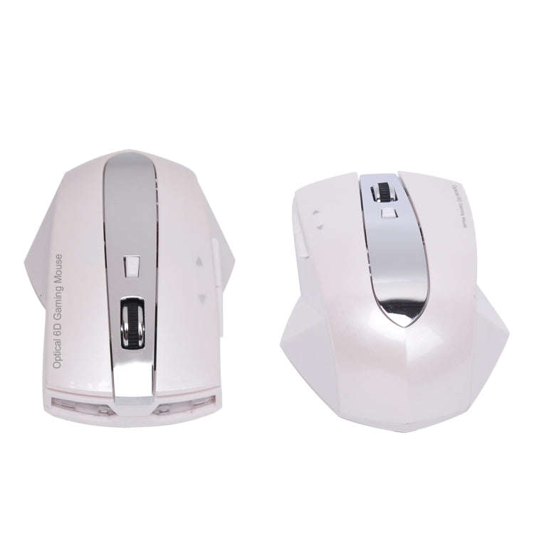 MZ-011 2.4GHz 1600DPI Wireless Rechargeable Optical Mouse with HUB Function(Pearl White)