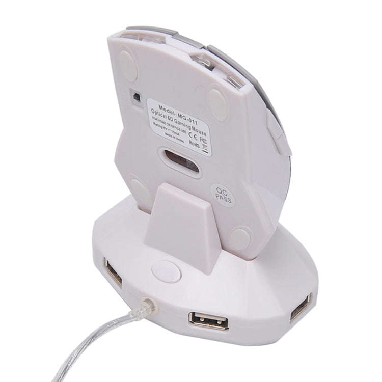 MZ-011 2.4GHz 1600DPI Wireless Rechargeable Optical Mouse with HUB Function(Silver)