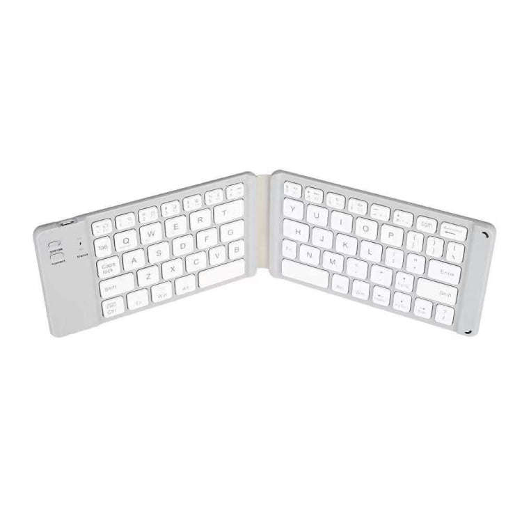K018 USB Charging Foldable 67 Keys Bluetooth Wireless Keyboard (Silver)