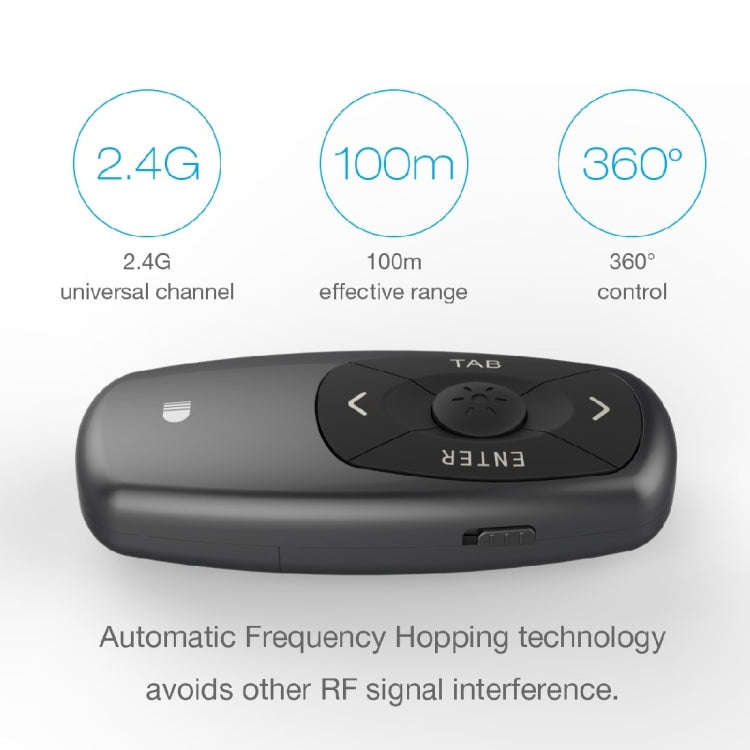Doosl DSIT011 2.4GHz Mini Rechargeable PowerPoint Presentation Remote Control, Control Distance: ...