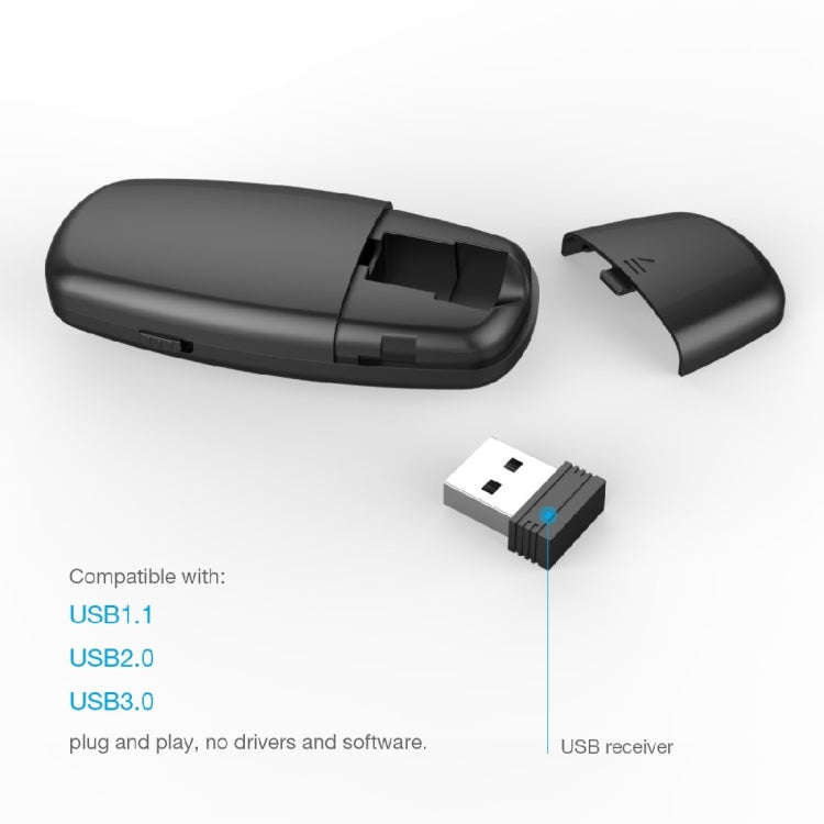 Doosl DSIT011 2.4GHz Mini Rechargeable PowerPoint Presentation Remote Control, Control Distance: ...