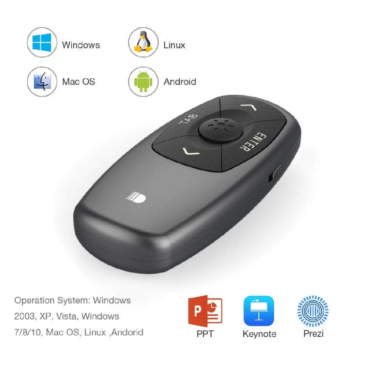 Doosl DSIT011 2.4GHz Mini Rechargeable PowerPoint Presentation Remote Control, Control Distance: ...