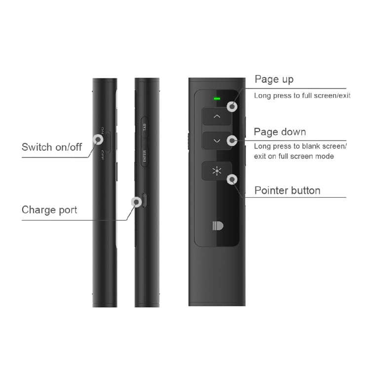 Doosl DSIT013 2.4GHz Rechargeable PowerPoint Presentation Remote Control Multi-functional Laser P...