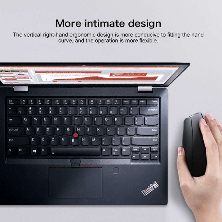 Lenovo thinkplus Ergonomics Design Wireless Mouse (Black)
