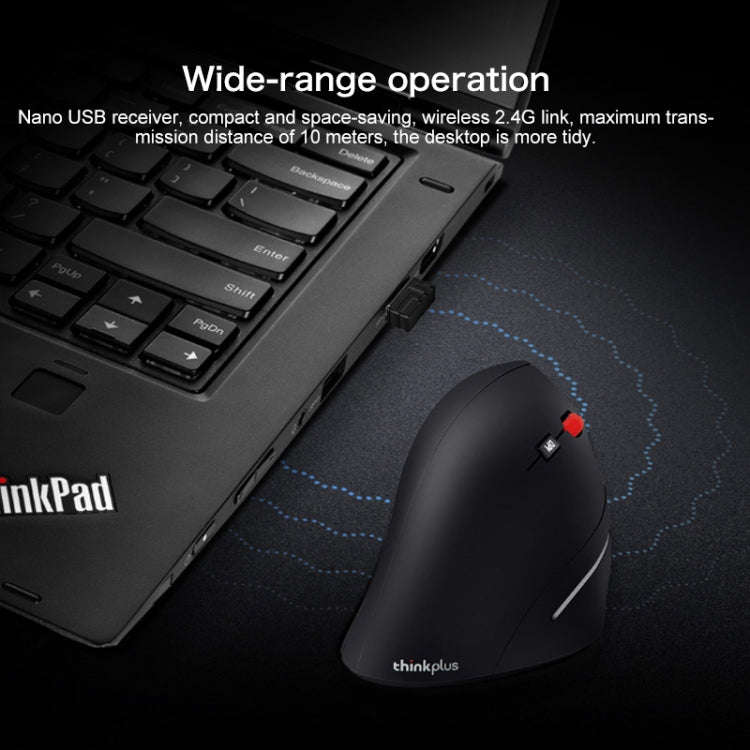 Lenovo thinkplus Ergonomics Design Wireless Mouse (Black)