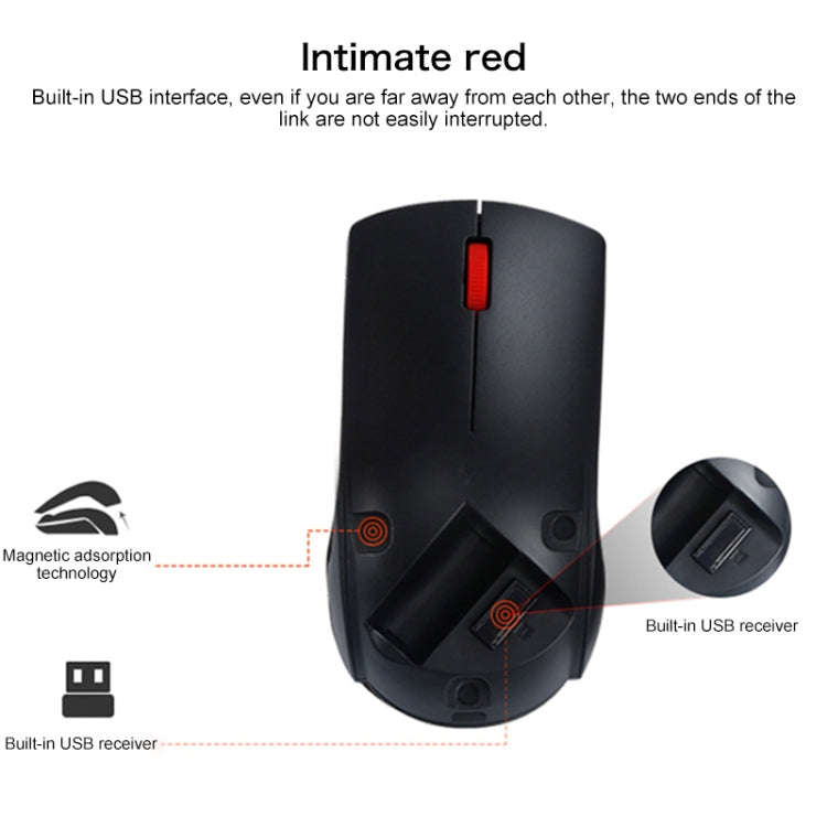 Lenovo M120 Pro Fashion Office Red Dot Wireless Mouse (Black)