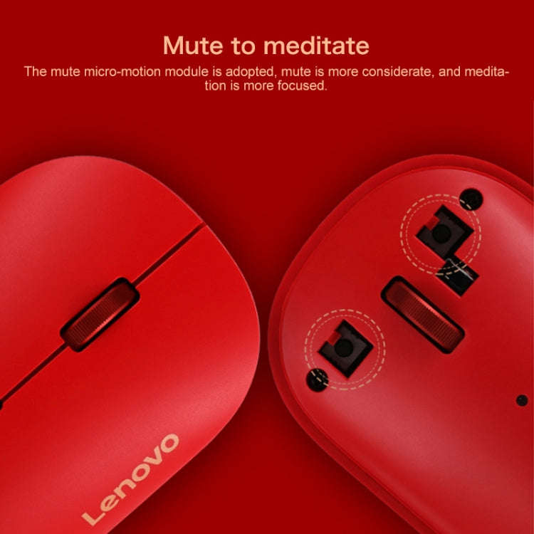 Lenovo Air Handle Lightweight Portable Mute Wireless Mouse, Blessing Mouse Version (Red)