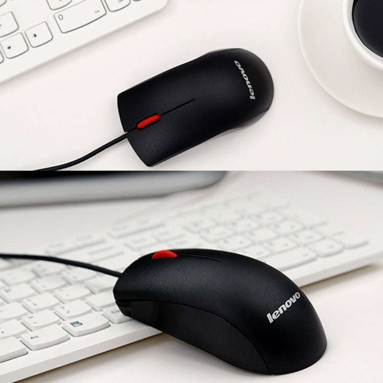 Lenovo M120 Pro Fashion Office Red Dot Wired Mouse (Black)