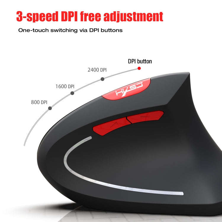 HXSJ T29 Bluetooth 3.0 Wireless Bluetooth 6-Keys 2400 DPI Adjustable Ergonomics Optical Vertical ...