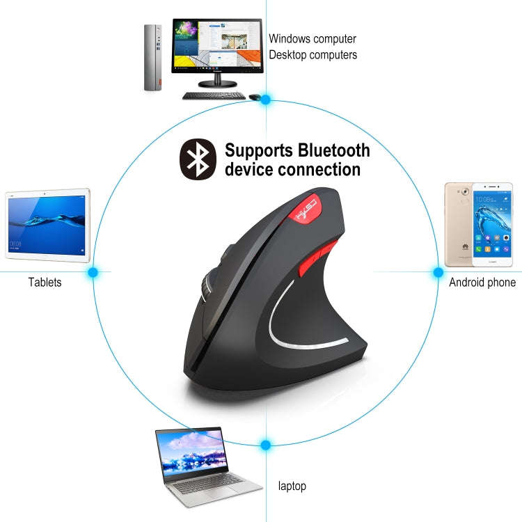HXSJ T29 Bluetooth 3.0 Wireless Bluetooth 6-Keys 2400 DPI Adjustable Ergonomics Optical Vertical ...