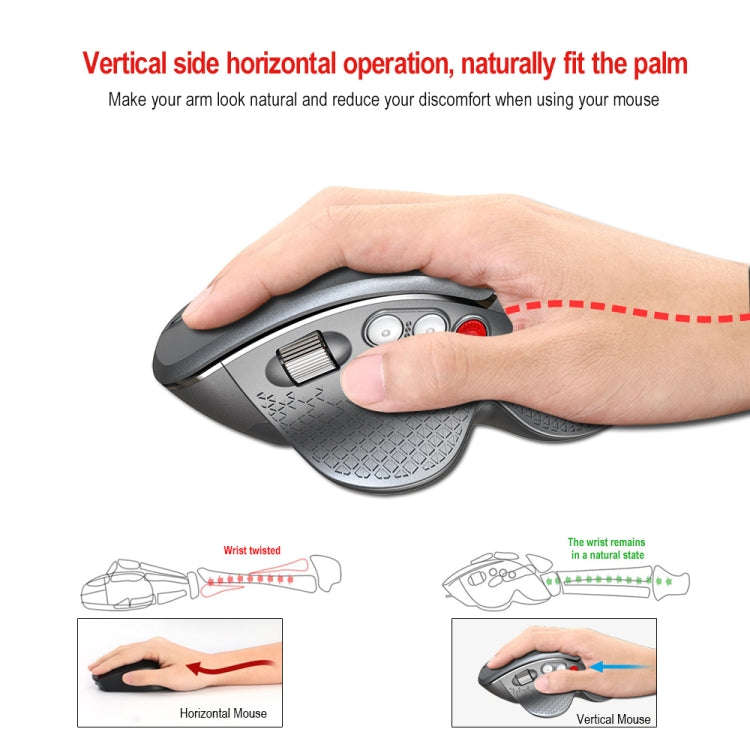 HXSJ T32 Ergonomic Design 2.4G Wireless Vertical Mouse(Silver)
