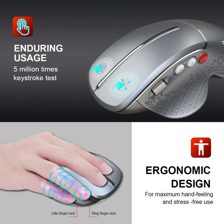 HXSJ T32 Ergonomic Design 2.4G Wireless Vertical Mouse(Silver)