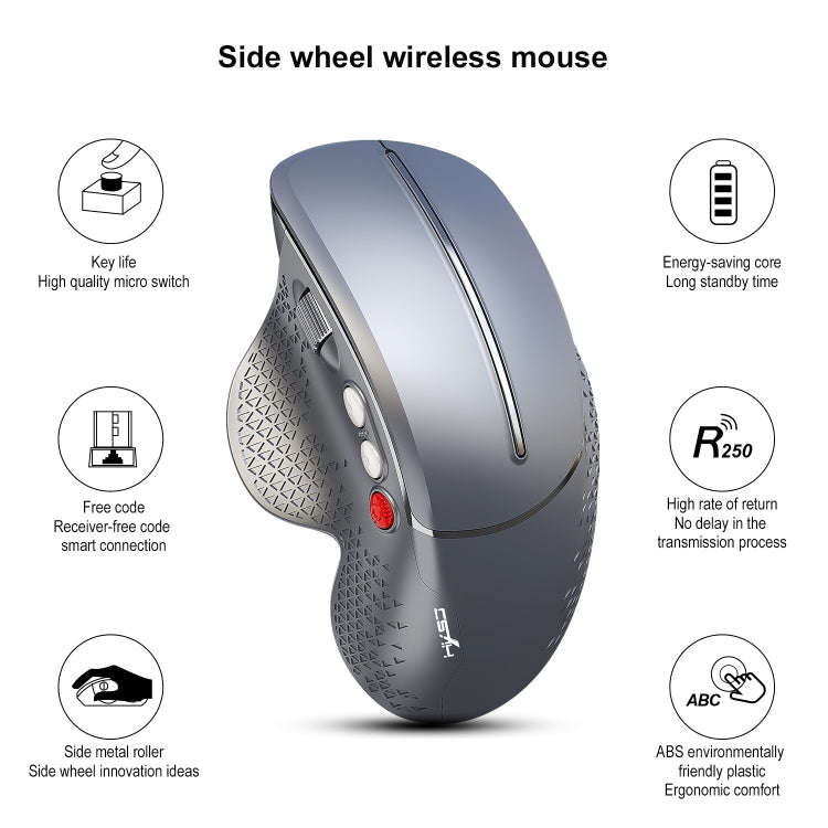 HXSJ T32 Ergonomic Design 2.4G Wireless Vertical Mouse(Silver)