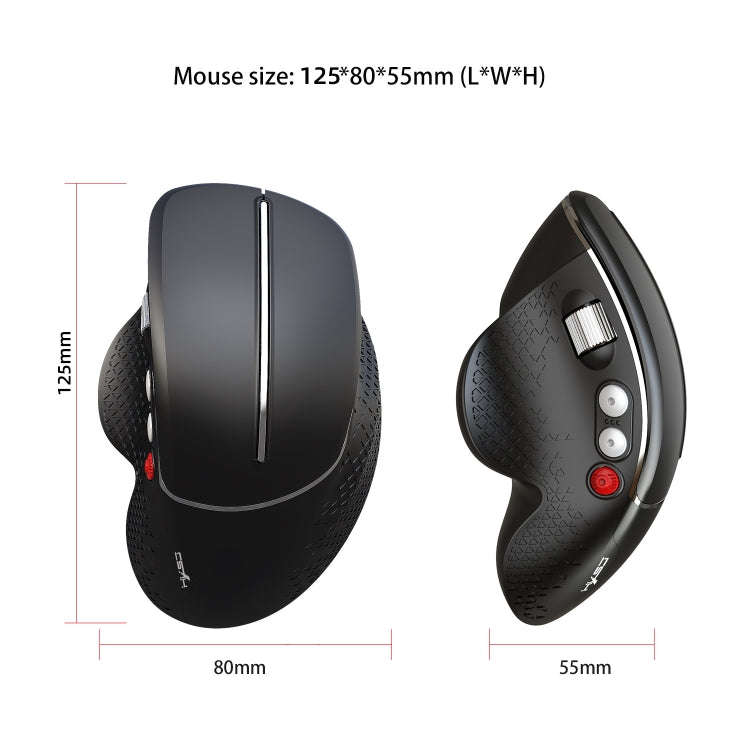 HXSJ T32 Ergonomic Design 2.4G Wireless Vertical Mouse(Silver)