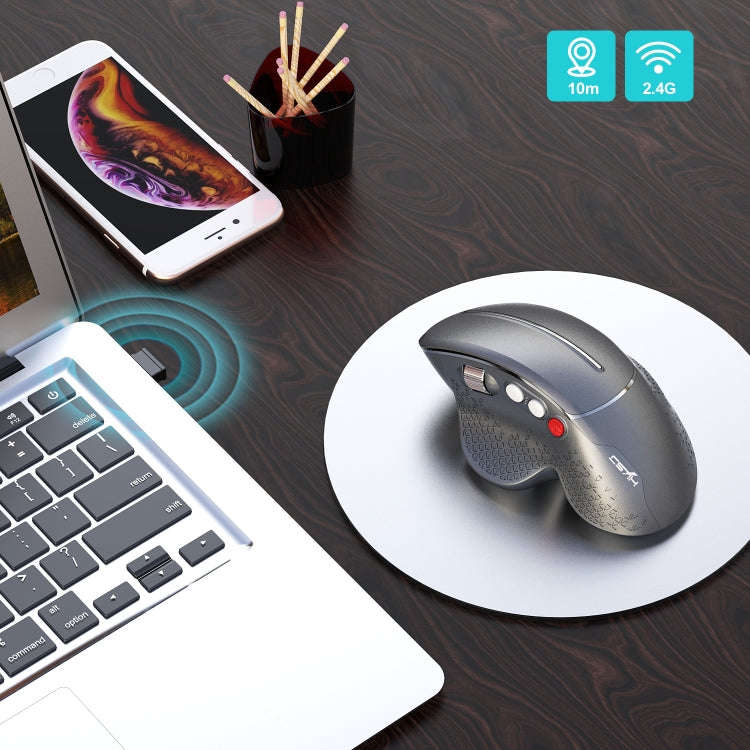 HXSJ T32 Ergonomic Design 2.4G Wireless Vertical Mouse(Silver)
