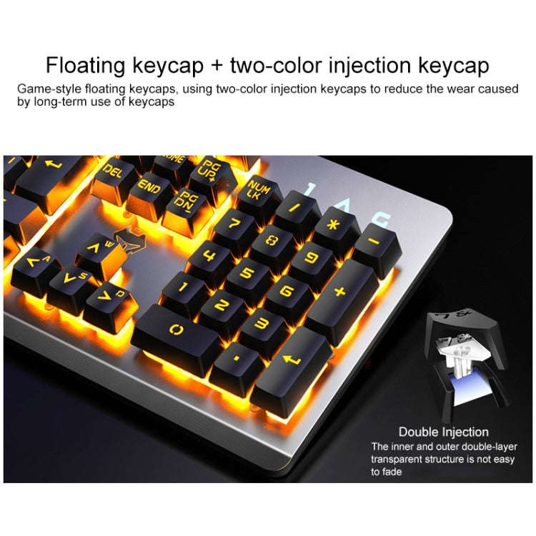YINDIAO K002 USB Wired Mechanical Feel RGB Backlight Keyboard + Optical Mouse + Headset Set(Black)