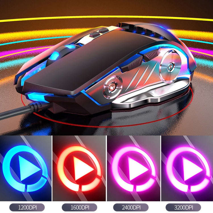 YINDIAO K002 USB Wired Mechanical Feel Sound Control RGB Backlight Keyboard + Optical Silent Mous...