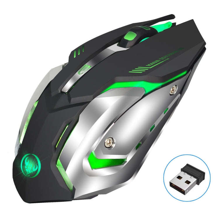 HXSJ M10 2.4GHz 6-keys USB Rechargeable Colorful Lighting Ergonomic 2400DPI Wireless Optical Gami...
