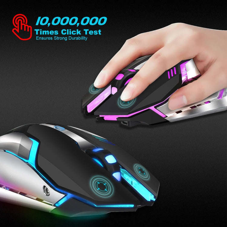 HXSJ M10 2.4GHz 6-keys USB Rechargeable Colorful Lighting Ergonomic 2400DPI Wireless Optical Gami...