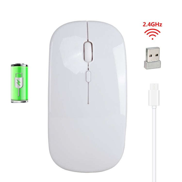 HXSJ M80 2.4GHz Wireless 1600DPI Three-speed Adjustable Optical Mute Mouse (White)
